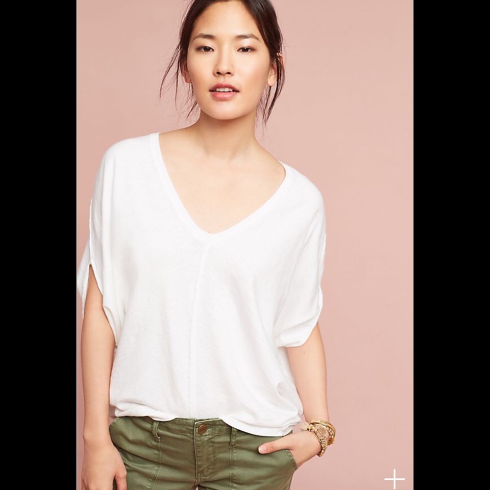 🆕 XS Anthropologie Noelie Black V-neck Top